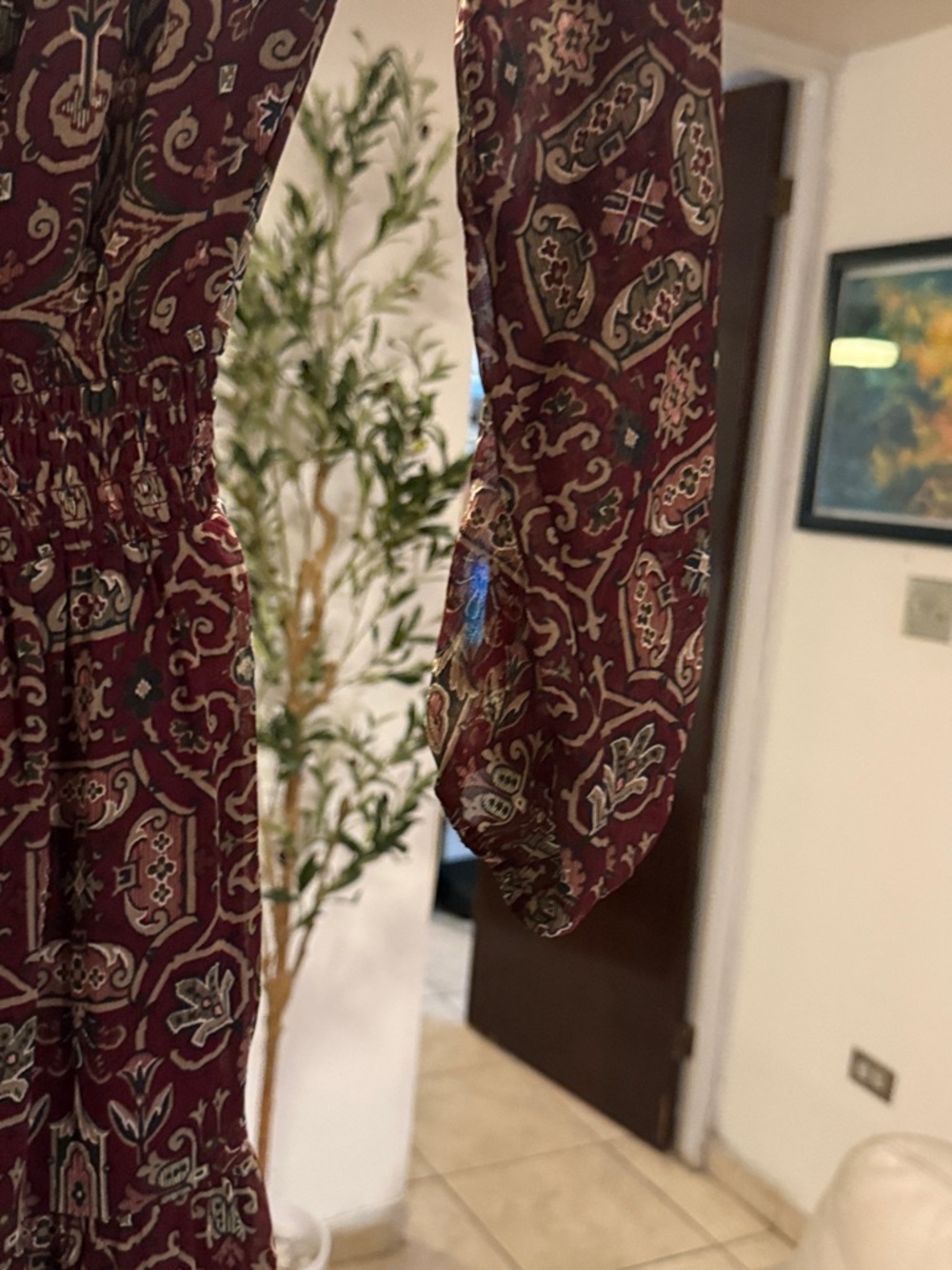 Abercrombie & Fitch Maroon Paisley Maxi Dress - Picture 5 of 8